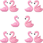 10Pcs Mini Flamingo Miniature Figurines, Cute Flamingo Cake Decorations Easter Cupcake Toppers, Fairy Garden Miniature Moss Landscape DIY Ornament Accessories