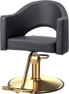 OmySalon Barber Chairs for Barbershop Gold Black Styling Chair, Salon Chair for Hair Stylist, Heavy Duty Hydraulic Pump, 360°Swivel with Footrest, Hairdressing Home Beauty Spa Equipment
