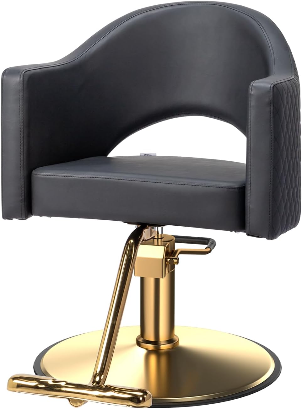 OmySalon Barber Chairs for Barbershop Gold Black Styling Chair, Salon Chair for Hair Stylist, Heavy Duty Hydraulic Pump, 360°Swivel with Footrest, Hairdressing Home Beauty Spa Equipment