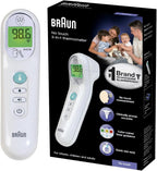 Braun No Touch 3-in-1 Thermometer for Adults, Kids, Babies, Measure Forehead, Liquid, Food Temps, Adult & Baby Thermometer, Professional Accuracy, Color Coded Fever Guidance