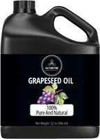 Naturevibe Botanicals Grapeseed Oil 32oz | 100% Pure Cold-Pressed & Lightweight Carrier Oil | Non-Greasy Natural Moisturizer for Skin, Hair, Face, Nails & Massage | Hexane-Free, Fresh & Versatile