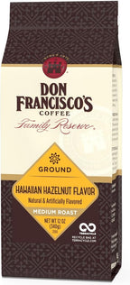 Don Francisco's Hawaiian Hazelnut Ground Coffee, Medium Roast – 100% Arabica, Flavored Coffee, 12 oz Bag
