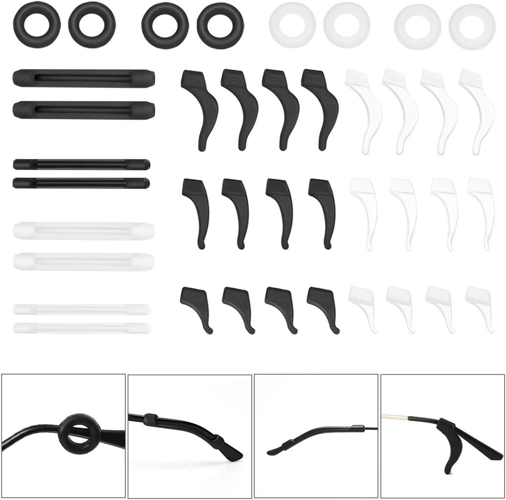 20 Pairs Eyeglasses Ear Hooks Retainers, Silicone Eyeglasses Anti-Slip Holder Stoppers Temple Tips Sleeve Retainer Eyewear Retainers Spectacle Stay For Eyeglasses, Sunglasses, Reading Glasses