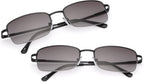 2 Pairs Full Lens Spring Hinge Reading Sunglasses UV400 Protection Sun Readers Blue Light Blocking Glasses Eyewear