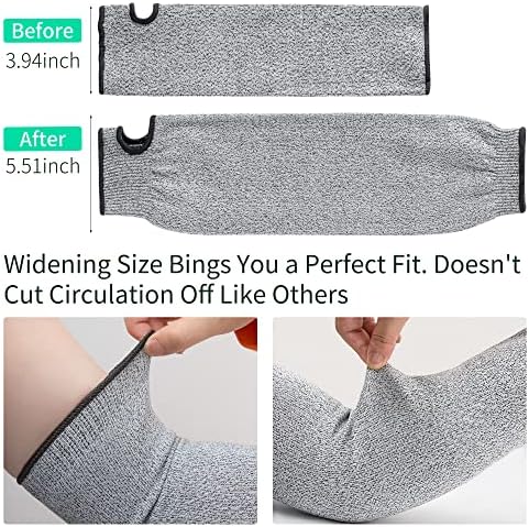 ARCLIBER 2 Pairs Cut Resistant Garden Sleeves Protective Arm Gardening Sleeves for Men & Women with Thumb Hole, 18 inch Arm Guards for Thin Skin, Gardening, Cutting, Pet Grooming