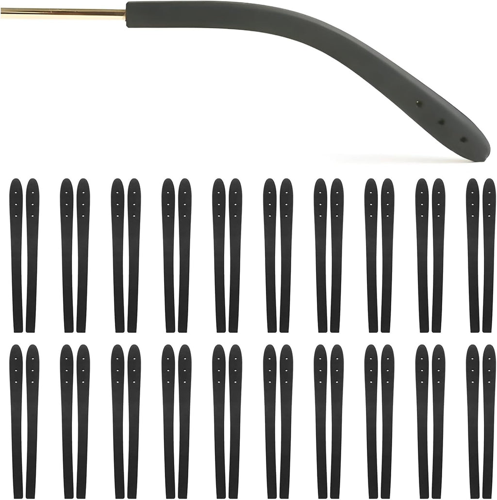 20 Pairs Temple Tips for Eyeglasses, Comfort Silicone Eyeglass Arm Covers, Replacement Ear Pieces for Glasses Black