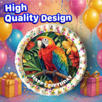 7.5x Inch Edible Cake Toppers – Parrot Themed Birthday Party Collection of Edible Cake Decorations