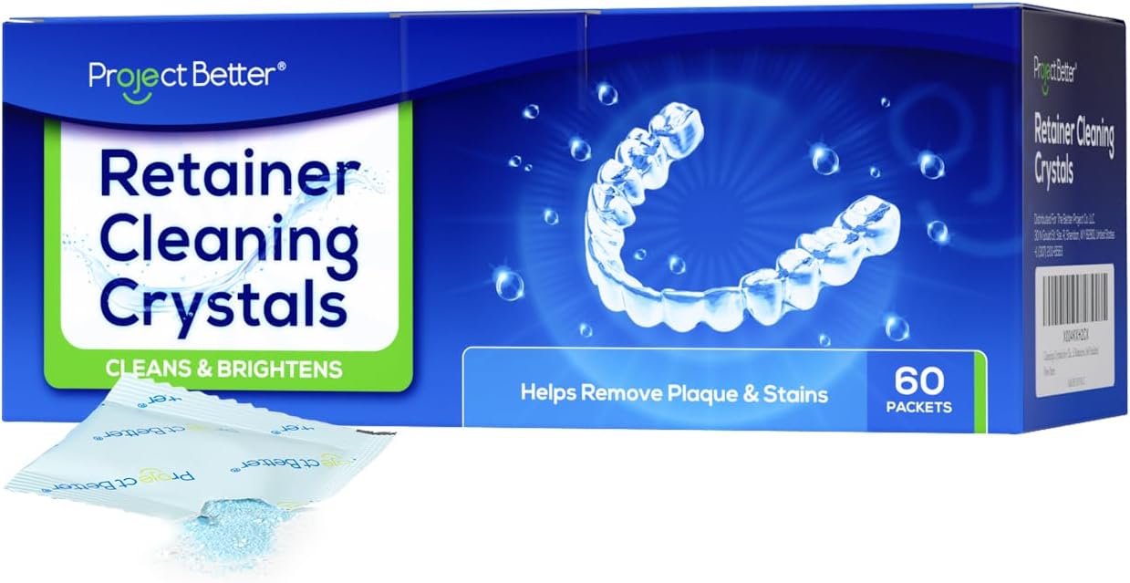Cleaning Crystals for Clear Dentures and Retainers, (60 Packets)
