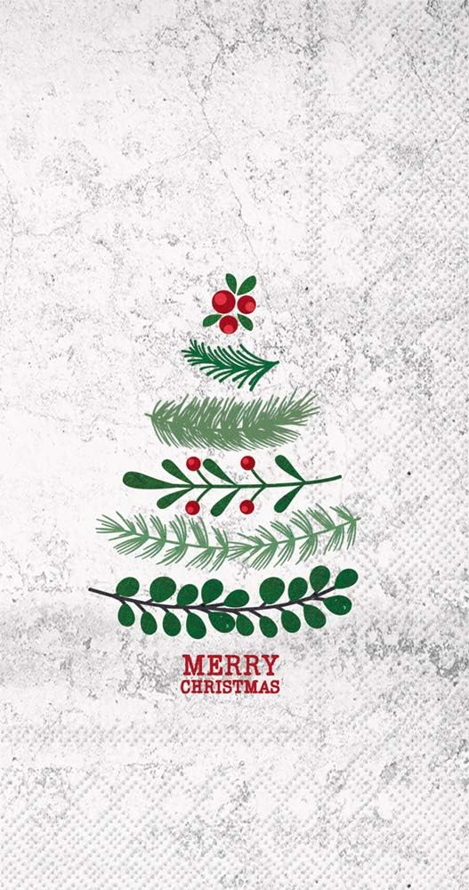 Boston International BF882200 IHR 3-Ply Guest Towel Buffet Paper Napkins, 8.5 x 4.5-Inches, Natural Christmas Tree