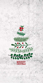 Boston International BF882200 IHR 3-Ply Guest Towel Buffet Paper Napkins, 8.5 x 4.5-Inches, Natural Christmas Tree