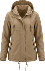 luvamia Rain Jacket Women Waterproof Lightweight Drawstring Zip Rain Coats Hiking Outdoor Travel Windbreaker with Hood