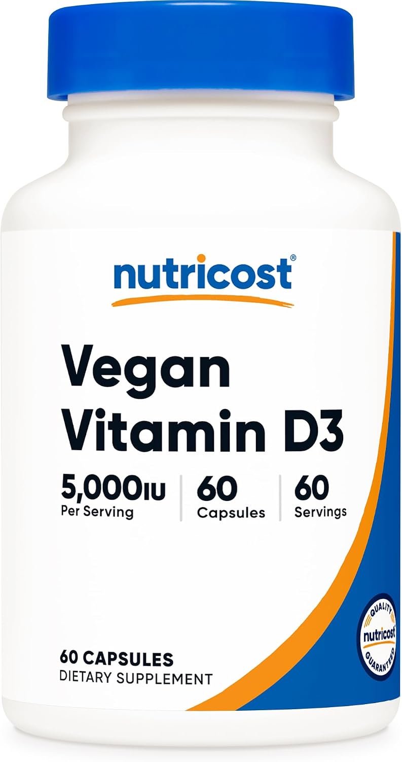 Nutricost Vegan Vitamin D3 (5,000 IU) 60 Capsules - Vegan Vitamin D Supplement, GMO-Free, Gluten-Free