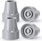 Crutch Tips, 7/8 inch Heavy Duty Non Slip Rubber Tips Upgraded Thickened for Crutches, Gray 4-Pack