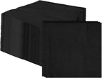 100 Pcs 2-Ply Black Cocktail Napkins - 5 x 5 Inch Disposable Paper for Dinner, Wedding, Party, Beverage