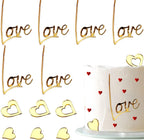 12 Pcs Acrylic Love Heart Cake Topper, Gold Heart Cake Toppers, Valentine's Day Cake Decoration, Wedding Cake Toppers, Anniversary Engagement Birthday Party Supplies