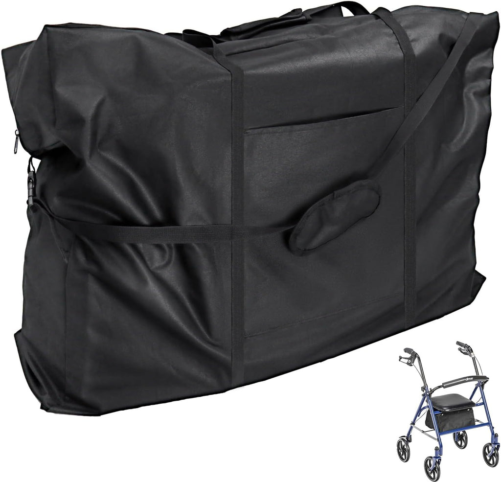 Rollator Travel Bag - Waterproof Wheelchair Bag for Folding Walker Compact Wheelchair Transport Chair Portable Large Duffel Bag Carry Case for Car and Airplane Traveling,Black