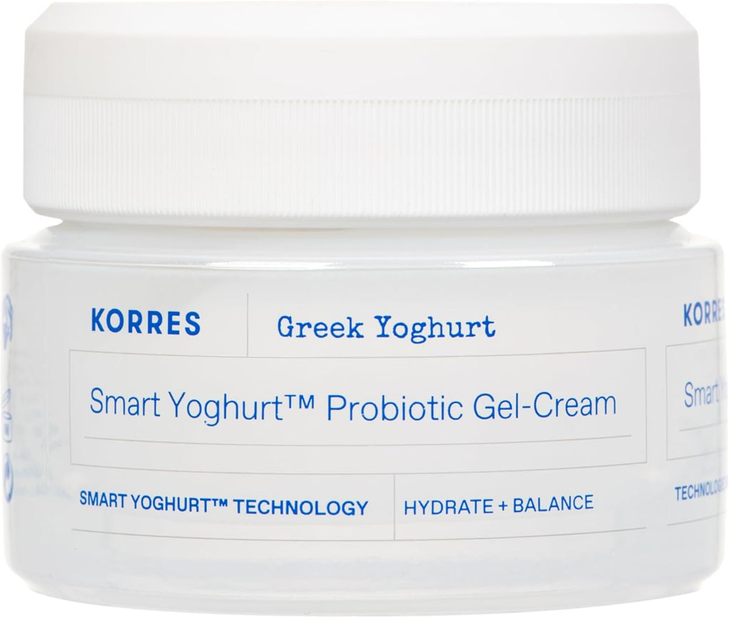 KORRES Greek Yoghurt Nourishing Probiotic Gel-Cream, Lightweight Face Moisturizer with Pre and Probiotics, Time-Released Hydration for 48 Hours, Microbiome Technology for Balanced Skin, 1.4 Fl Oz