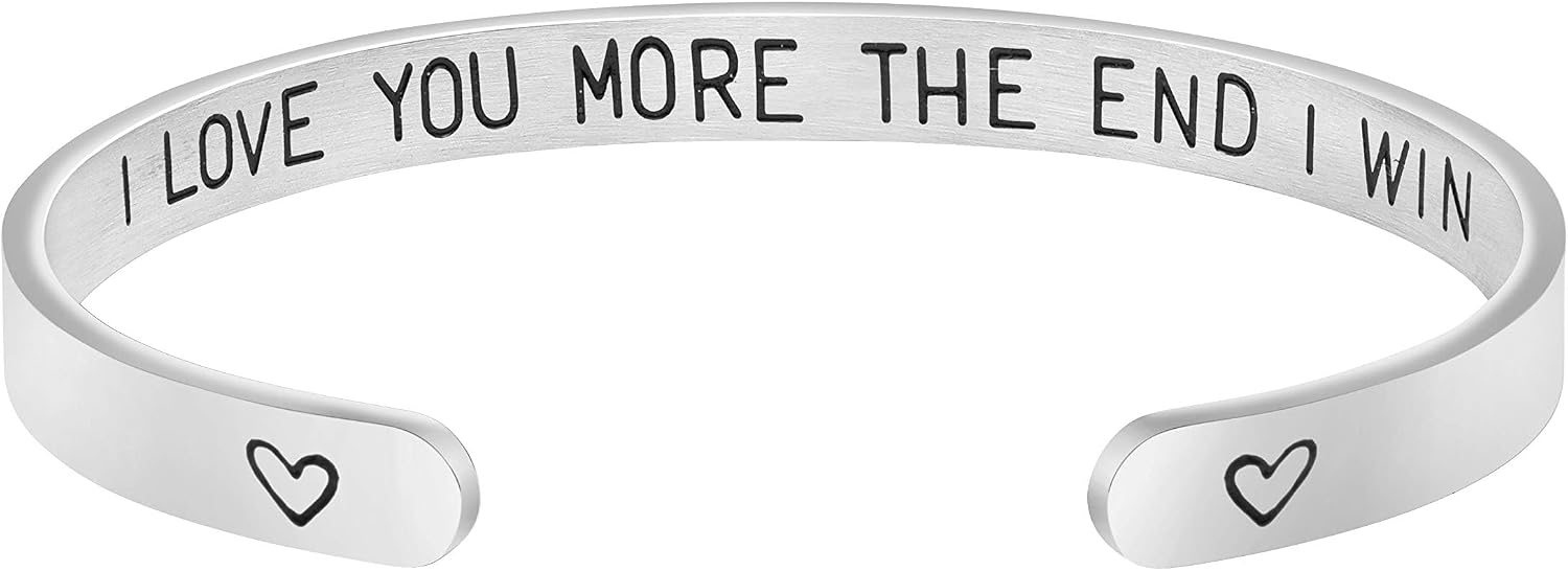 JoycuFF Bracelets for Women Funny Inspirational Gifts for Her Sister to Sister Jewelry Mantra Cuff Bangle