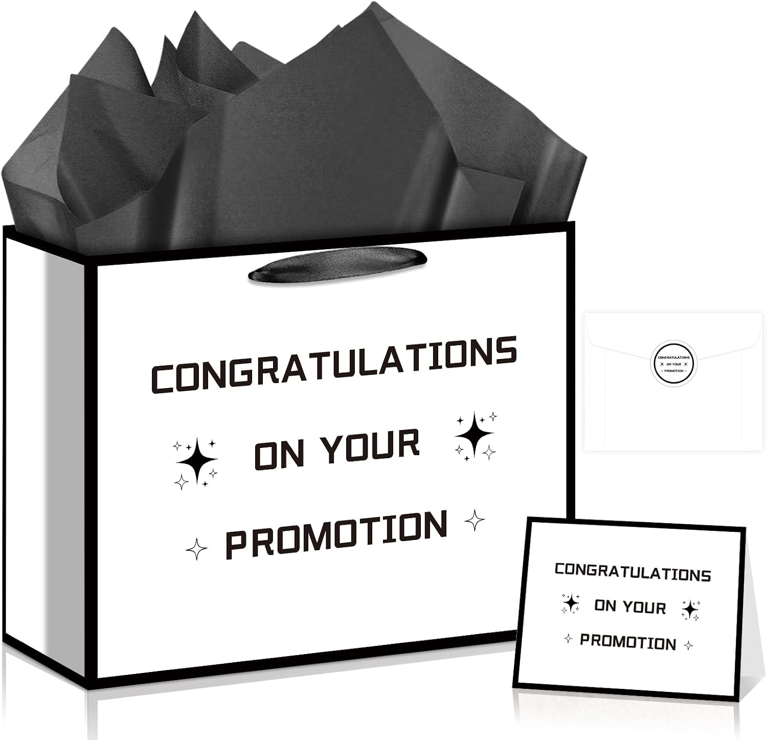 Promotion Gift Bag New Job Gift Bag with Wrapping Paper Card Sticker Envelope Congratulation Gifts for Her Him Coworkers Boss Getting Promoted Party Decorations Funny Coworker Leaving Going Away Gifts