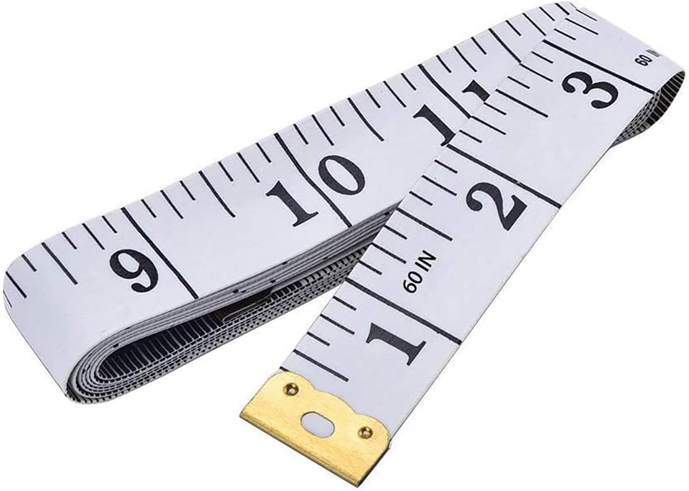 GDMINLO Soft Tape Measure Double Scale Body Sewing Flexible Tailor Craft Vinyl Ruler for Weight Loss Medical Body Measurement, Has Centimetre Scale on Reverse Side 60-inch（White）