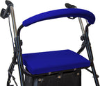 Rollator Walker Seat & Backrest Rollbar Covers Set - Adjustable Patterns, Navy Blue