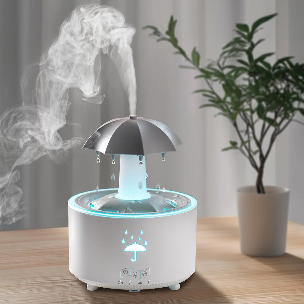 Essential Oil Diffuser for Home, Bedroom Humidifiers, Air Scent Aroma Aromatherapy Ultrasonic Humidifier Machine Timer Small Mini difusor de Aromas para casa Living Room Office Decor Gifts Raindrop