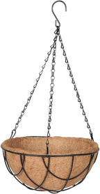 POPETPOP Metal Hanging Planter Basket with Liner for Balcony Flower Pot with Chains Design for Indoor and Outdoor Plants for Orchids and