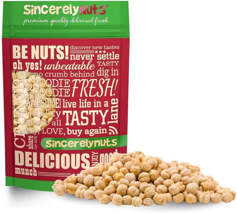 Sincerely Nuts Roasted and Salted Chickpeas (2 LBS) Plant-Based Protein-Garbanzo Beans-Great Snack or Side Dish Alternative-Vegan, Kosher & Gluten-Free-Unrivaled Freshness-Irresistibly Tasty