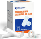 Gauze Rolls Bandages 6in x 4.1yds, 24 Rolls Conforming Stretch Gauze Bandage 6 Inch, Individually Wrapped Includes Medical Tape
