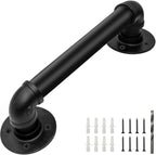 Wall Handrail 1FT/12IN,Industrial Staircase Railing 1.25 Inch Tube Diameter,Galvanized Pipe Handrail,Handrails for Indoor Stairs with Wall Mount Support,for Wall Mounted Stairway Handrail
