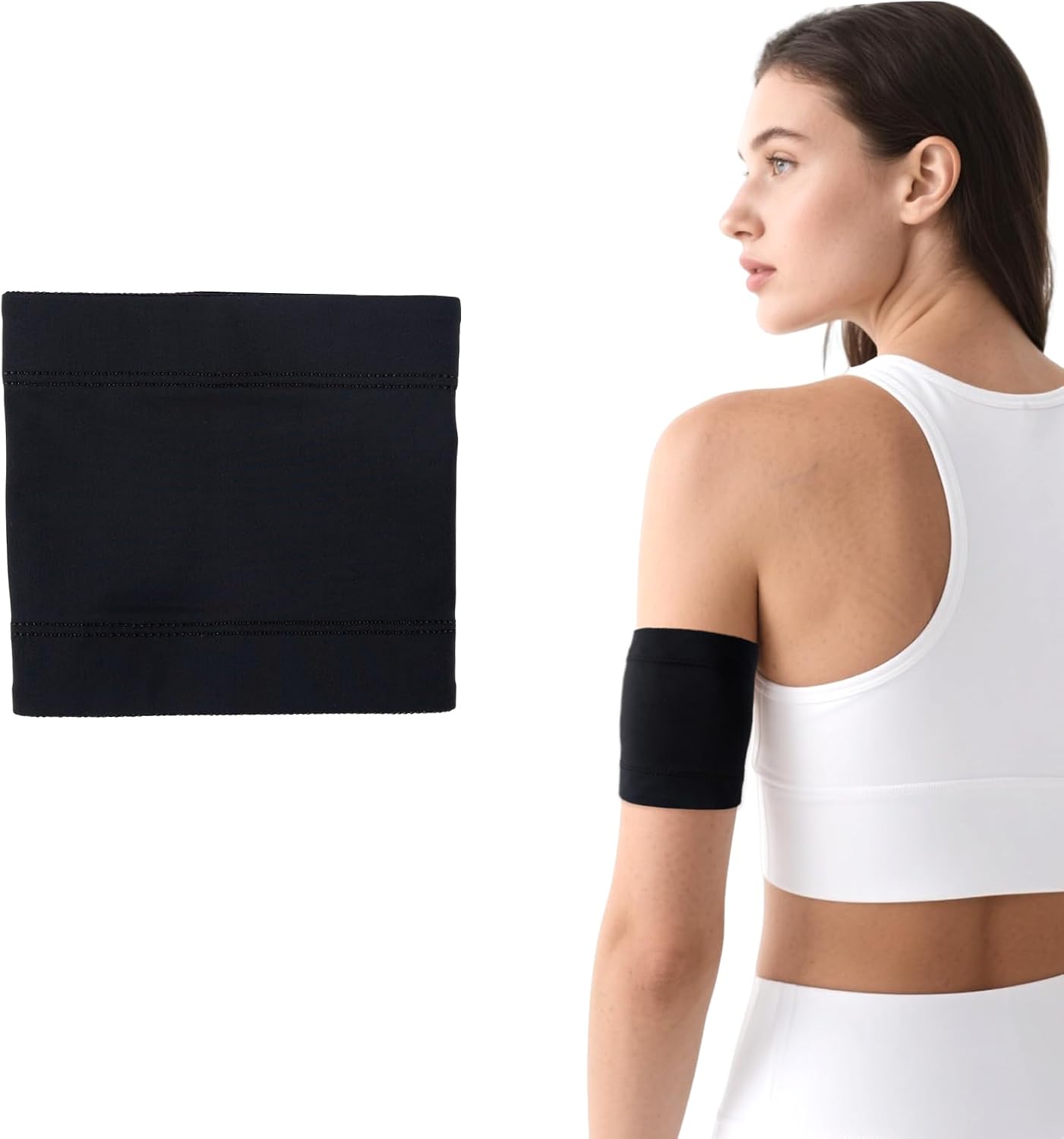 Diabetic Sensor Armband, Diabetes Sensor Cover Arm Band for Omnipod Dexcom Freestyle Libre Insulin Pod Monitoring Systems, Protects Pod During Sports (Black 1 Piece, L)