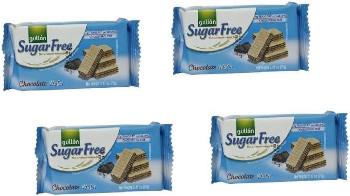 Gullon Sugar Free Wafers Chocolate 60g - Pack of 4