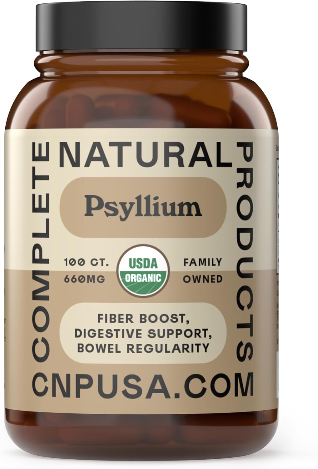Organic Psyllium Husk Capsules 660mg - Fiber Caps Supplement, Psyllium Capsules for Digestive Regularity, Colon Cleanse Support, Unflavored Whole Fiber Powder Pills, Vegetarian Gluten Free Daily Aid