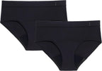 Thinx for All Period Underwear, Everyday Comfort Brief, Holds Up to 12 Regular Tampons*, Period Panties, Leakproof, Reusable & Controls Odor, Black, 2 Pack, L