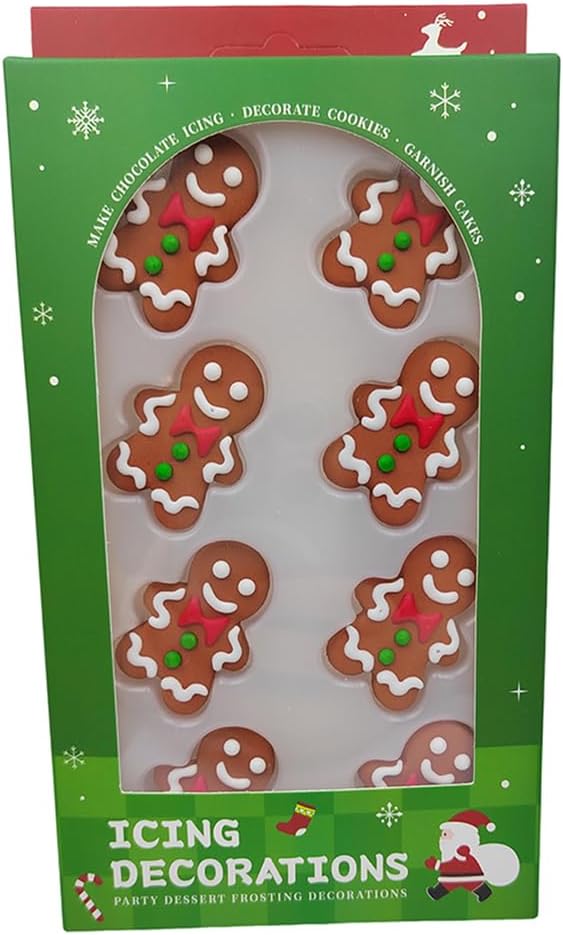 Edible Candy Gingerbread Man Christmas Sprinkles for Cake Decorating Party Cookie DIY Cake Cupcake Topper Icing Frosting Decoration Christmas Supplies