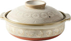 Japanese Ceramic Casserole Clay Pot with Lid Heat Resistant Earthen Pot Nonstick Stew Pots Soup Cooking Pot Kitchen Stockpot Earthenware for Dinner and Party,3300ml