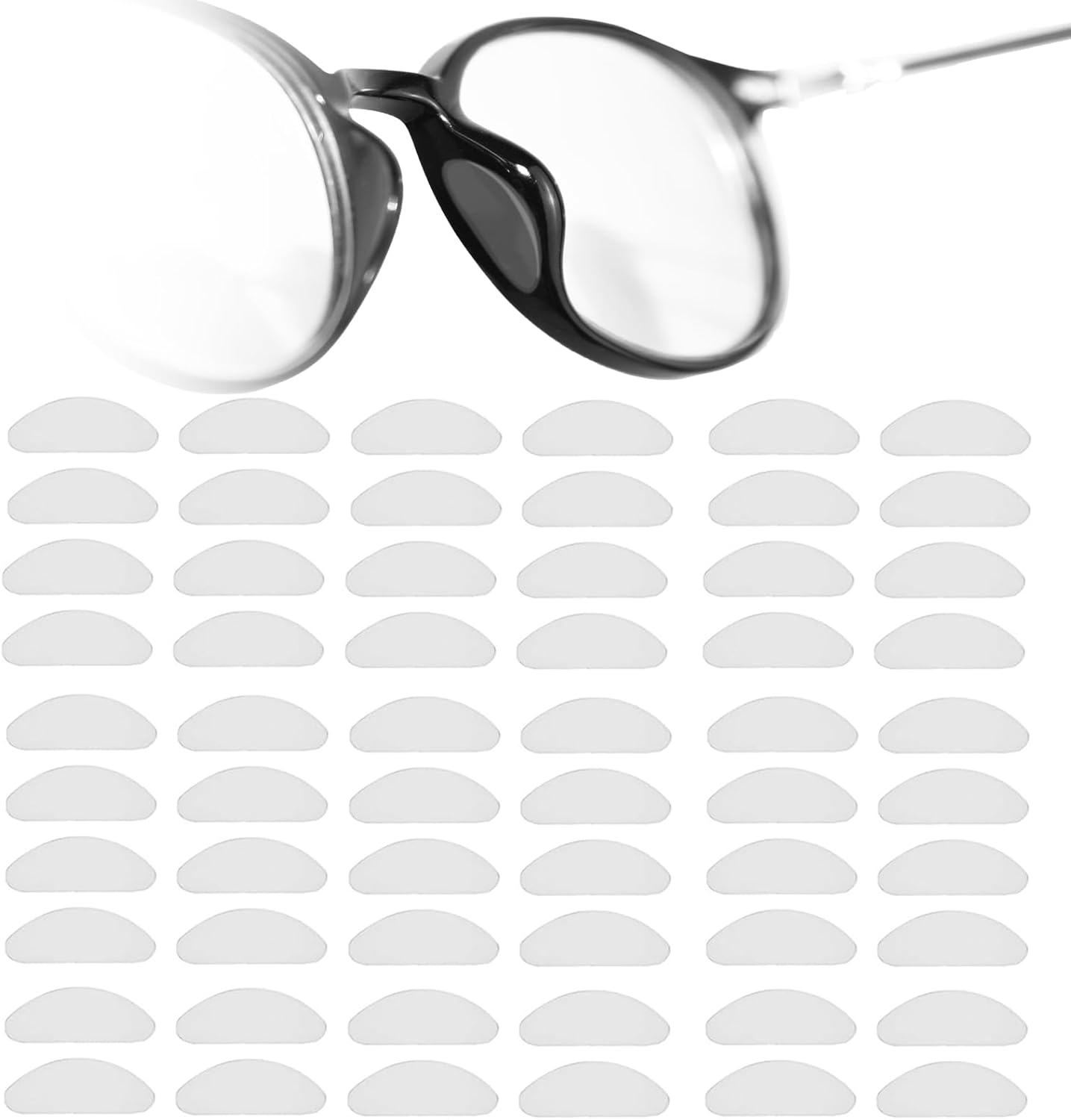 NEPAK 30 Pairs Eyeglass Nose Pads,Eye Glasses Nose Pads Non Slip,Silicone Nosepads for Glasses, Sunglasses, and Eye Wear(Clear,1mm)