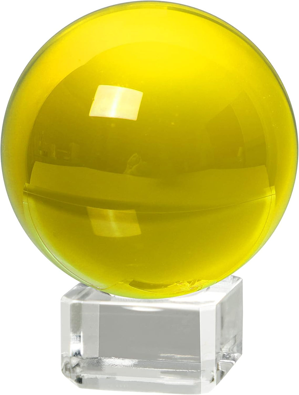 LONGWIN 50mm(2 inch) K9 Solid Crystal Ball with Free Stand Suncatcher (Yellow)