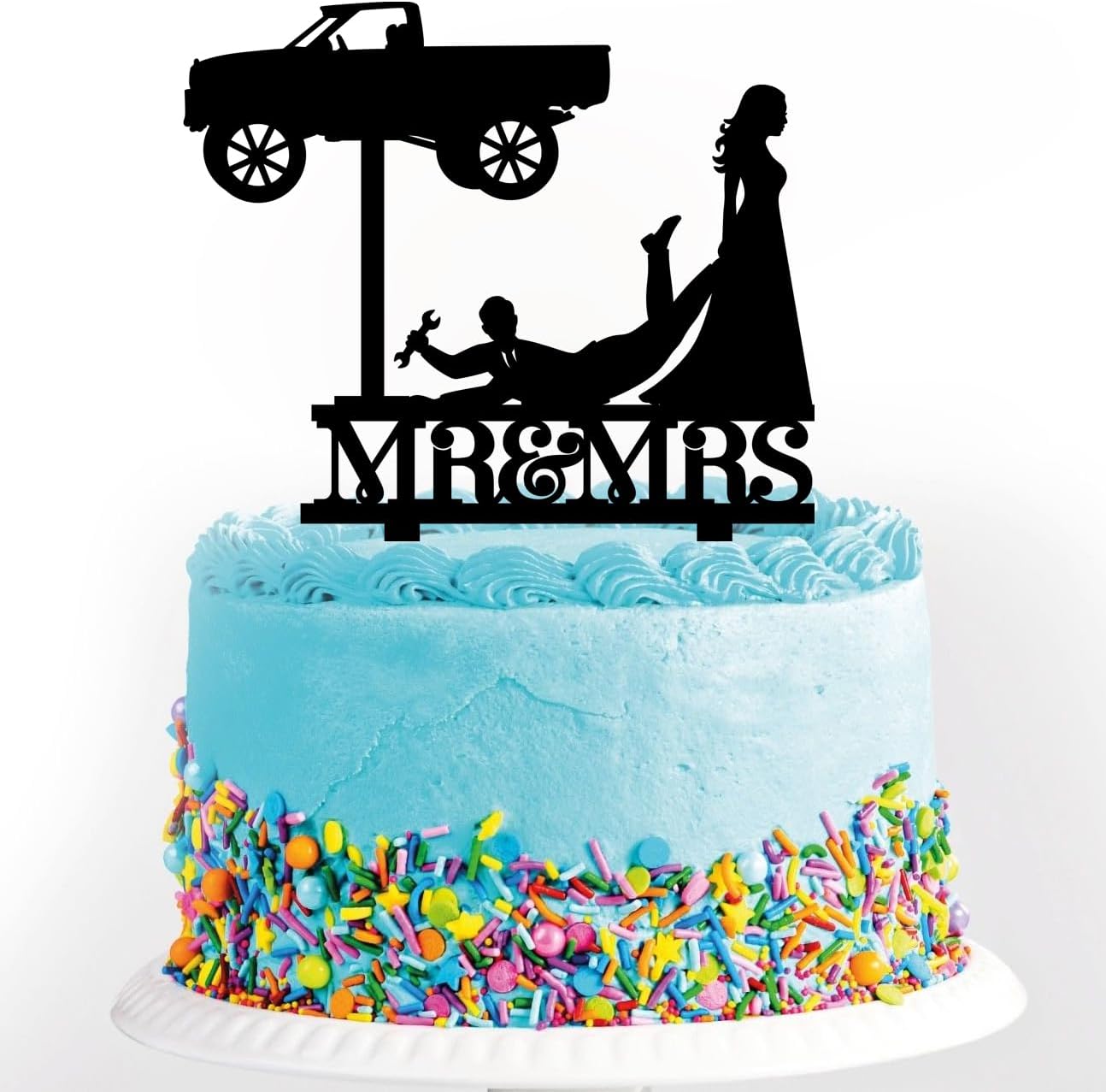 Repairman Wedding Cake Topper Car Enthusiasts Automobile Repair Cake Topper Repair Theme Wedding/Anniversary/Bridal Shower Cake Decorations