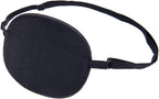FMS Premium Mulberry Silk Eye Patch Lazy Eye Soft Single Pirate Patch with Elastic Strap for Adults & Kids (black)