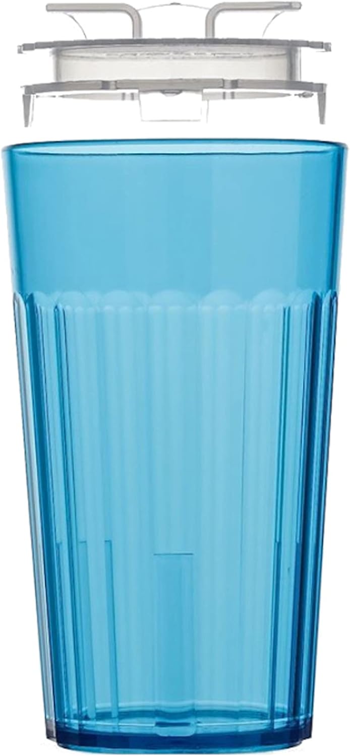 Reflo Smart Cup Bundle (Blue 1-Pack) Montessori Weaning Training for Toddlers, Slow-Spill Open-Cup Design, 360 Rim Flow-Control, Made in USA, BPA-Free, E-Guide via QR Code