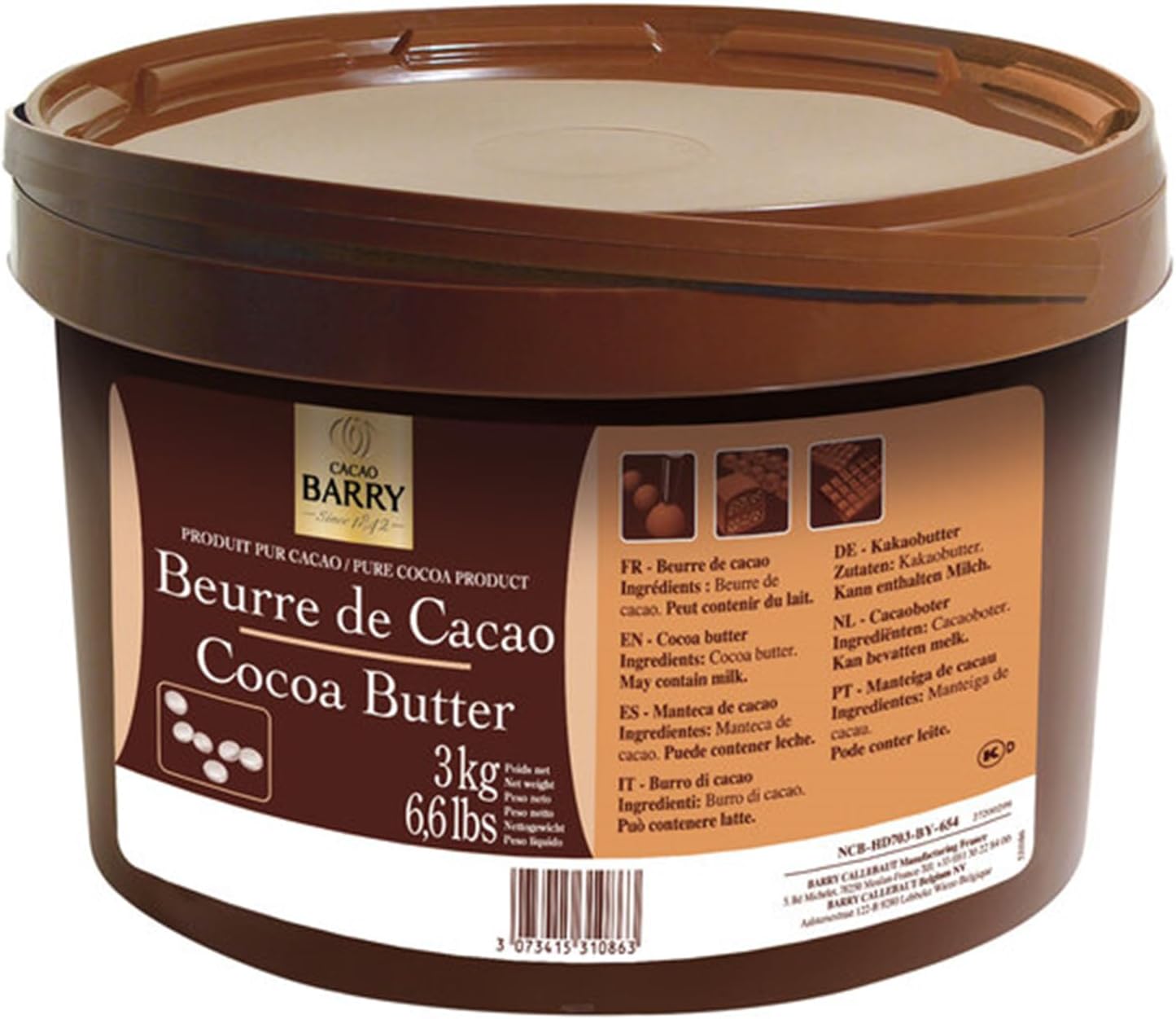 Cacao Barry Cocoa Butter Pistoles 6.6 lb. WS-409BHD703-NF