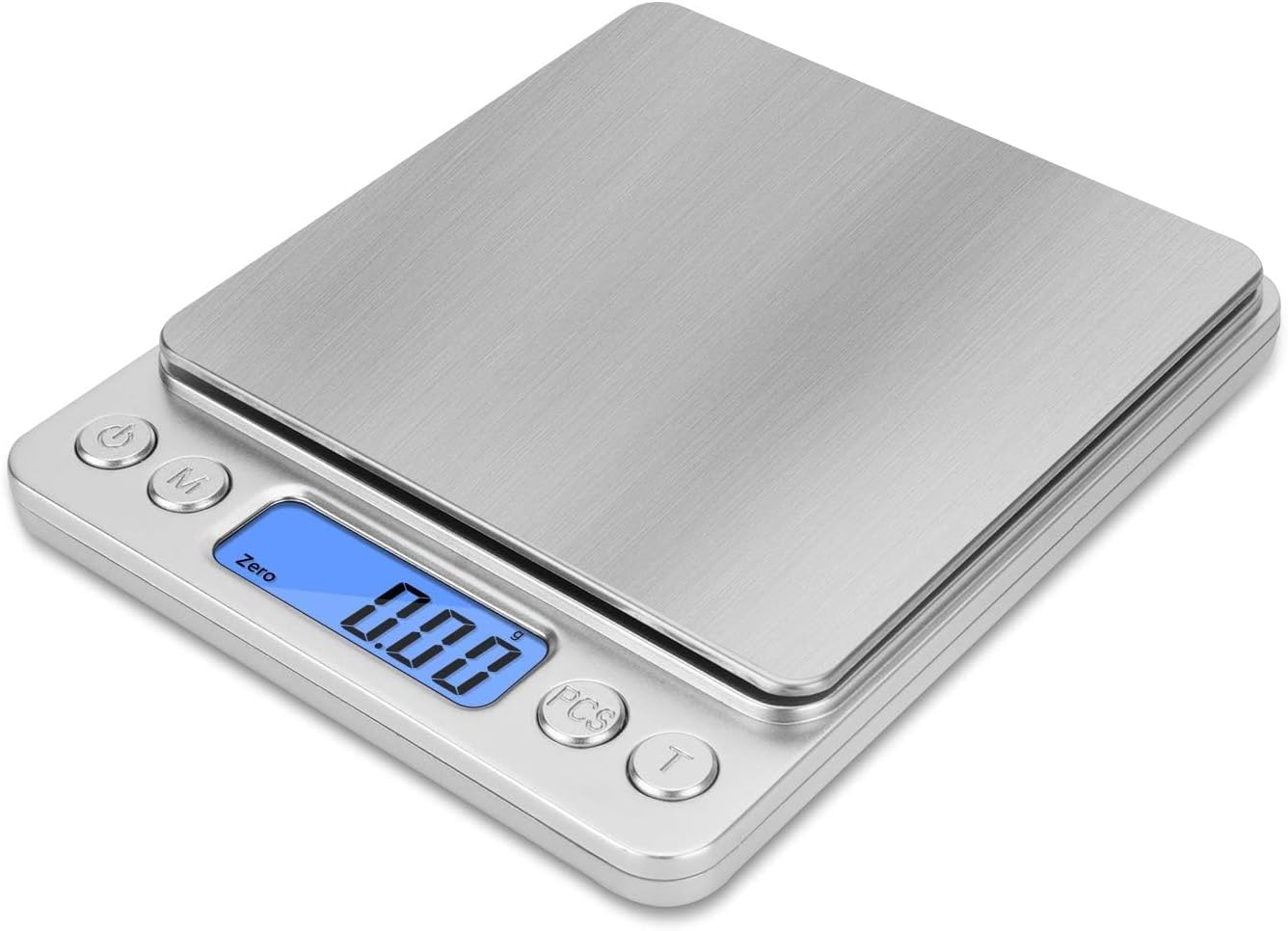 Digital Food Scale, 500g/0.01g, Stainless Steel Baking Kitchen Scale with Backlit LCD