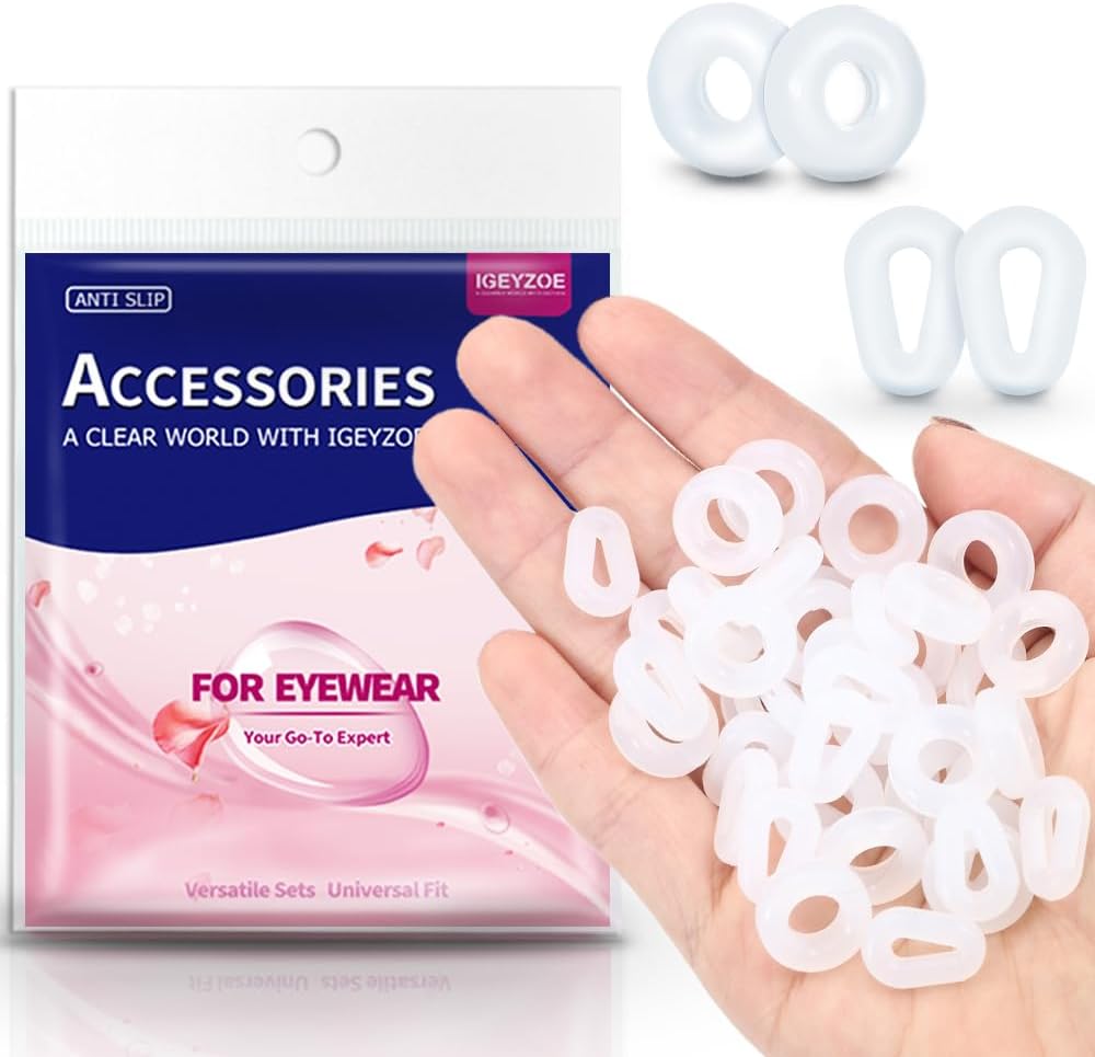 Eyeglass Ear Grips Anti-Slip - 20 Pairs Eyewear Retainer Silicone Temple Tips Sleeves Retainer for Glasses Sunglasses