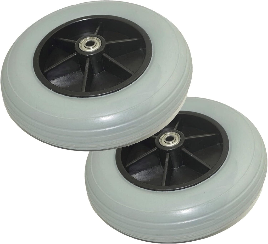 (Pair of Two) ，8" x 2" (200x50) Solid Rubber Front Rear Caster Tires Wheels Assembly for Power Wheelchair's/Electric Wheelchair for Many Standard Wheelchairs Replace