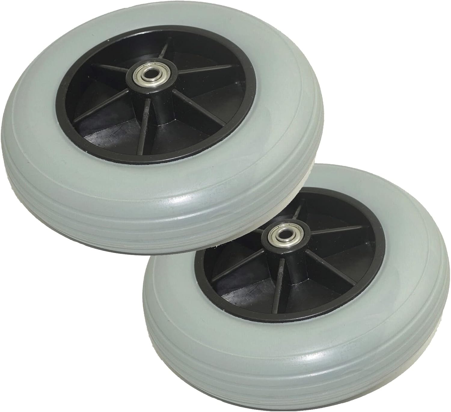 (Pair of Two) ，8" x 2" (200x50) Solid Rubber Front Rear Caster Tires Wheels Assembly for Power Wheelchair's/Electric Wheelchair for Many Standard Wheelchairs Replace