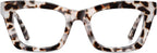 Reading Glasses for Women - Stylish Blue Light Blocking Glasses Square Readers with Spring Hinge