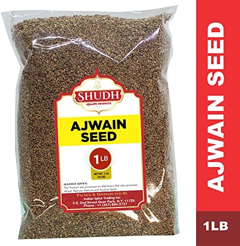 Indian Spice Ajwain Seeds (Carom Bishops Seed) Spice Whole 16 oz (1 LB) ~ Natural | Vegan | Gluten Friendly | NON-GMO | Indian Origin