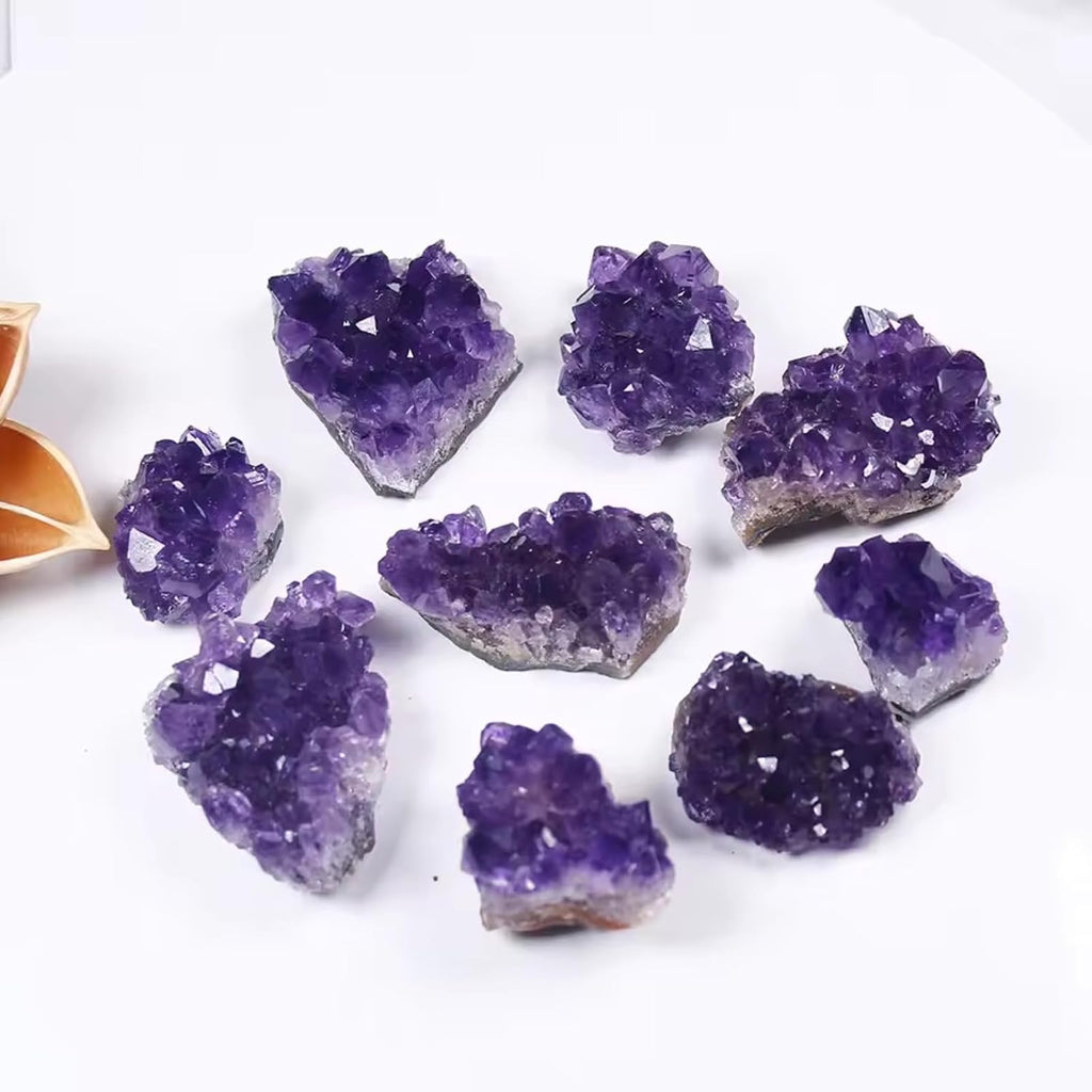 20–30g Natural Amethyst – Purple Quartz Crystal Cluster Healing Stone Specimen for Home Decor