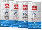 illy Aluminum Espresso Capsules - Compatible with Nespresso Machines - Decaf Coffee - Single Serve Capsules 10 Count (Pack of 4)